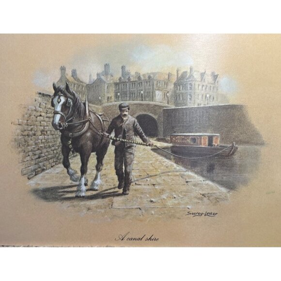 Seerey-Lester Horse Scene Placemats Tablemats Felt Backing 11 x 8" Set of 4 - Picture 5 of 11